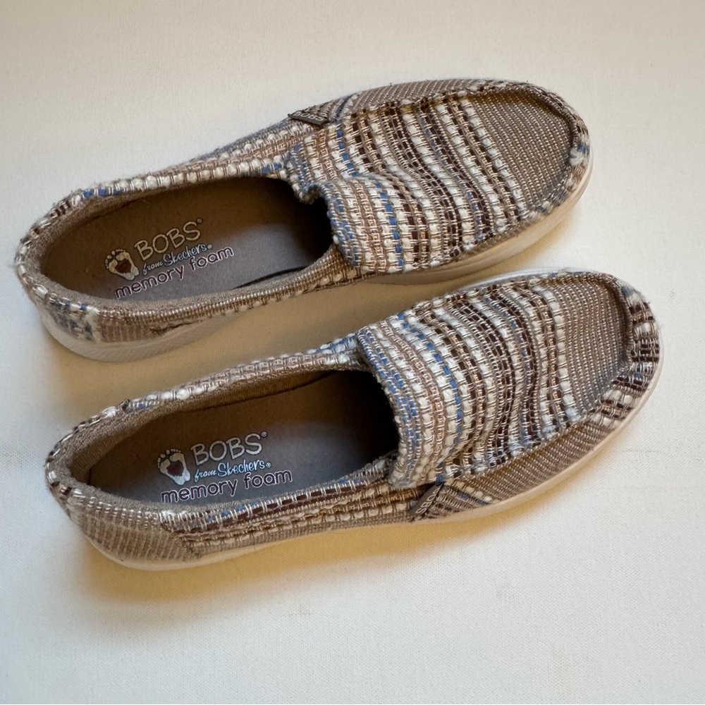 BOBS from Skechers Brown and Cream Flats